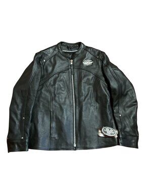 NWT Victory Motorcycle Black Leather Motorcycle Jacket Size L Flight Jacket